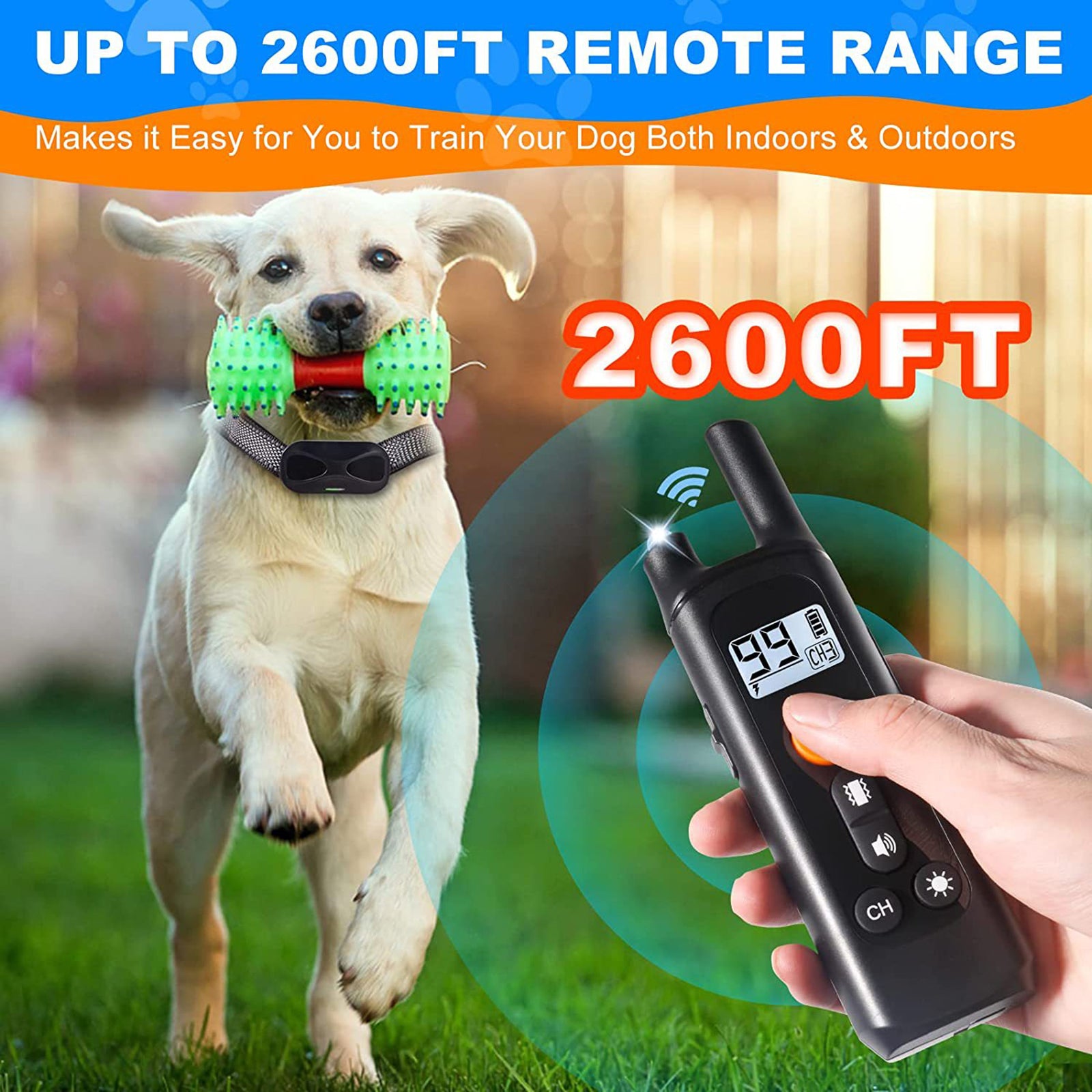 Electric Dog Training Collar Rechargeable IP67 Waterproof Electric Shock Collar for Dogs Electric Dog Training Collar Rechargeable IP67 Waterproof Electric Shock Collar for Dogs